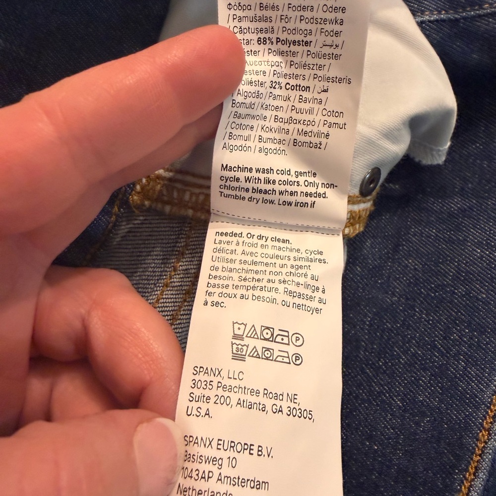 SPANX Authentic Blue Crop Wide Jeans, size 2X - Picture 6 of 6